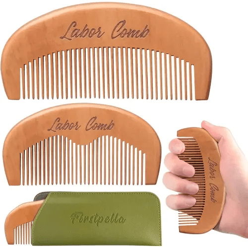 2Pcs Birthing Comb for Women Labor,Wooden Birth Labor Comb for Labor and Delivery Essentials,Natural Wood Combs for Labor Pain Relief,Labor Combs for Pregnant Women Pregnancy Contraction Moms