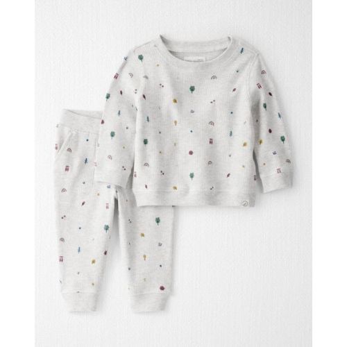 Baby Girl 2-Piece Organic Cotton Waffle Knit Set in Nature Icon Print - Little Planet | Carter's