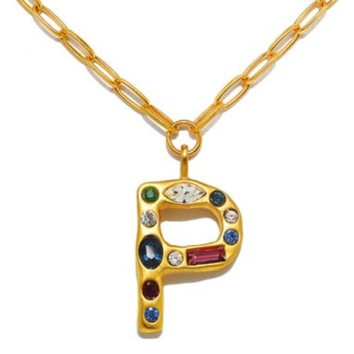 Emilie Crystal Initial Pendant Necklace