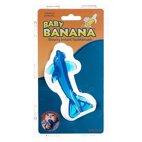 Baby Banana - Sharky Toothbrush, Training Teether Tooth Brush for Infant, Baby, and Toddler - Original Sharky