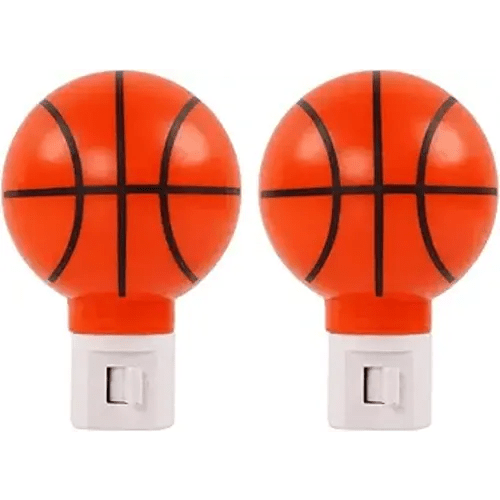 2 Pack Warm White - Upgraded Version LED Plug-in Night Light for Kids - Basketball Shaped Lamp Take Good Care Children Sleep