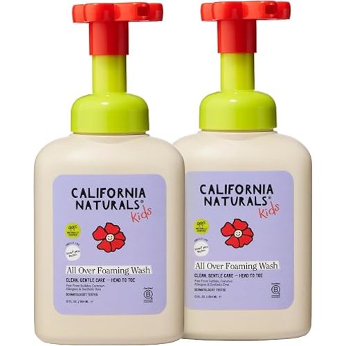 California Naturals Kids 2-in-1 Shampoo and Body Wash, Foaming Hair and Body Wash with Aloe Vera, Vitamin B5 and Neem Tree Extract, Sulfate Free, Paraben Free, All Hair and Skin Types, 12 fl oz