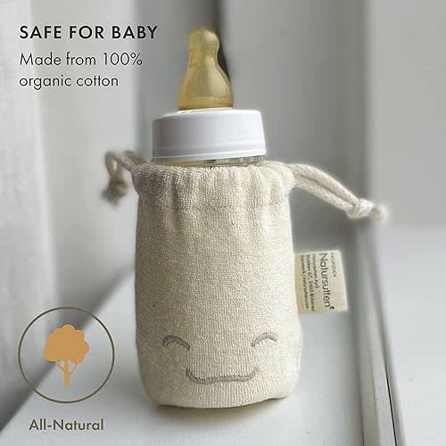 Natursutten PaciPouch - Natursutten Pacifier Storage Bag and 3.5oz Baby Bottles Cover - 100% Organic Cotton Pacifier Holder - Machine Washable
