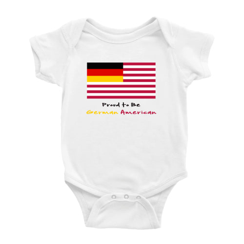 Proud to Be German American Flag Baby Bodysuit Newborn Clothes Outfits (White, 0-3 Months)