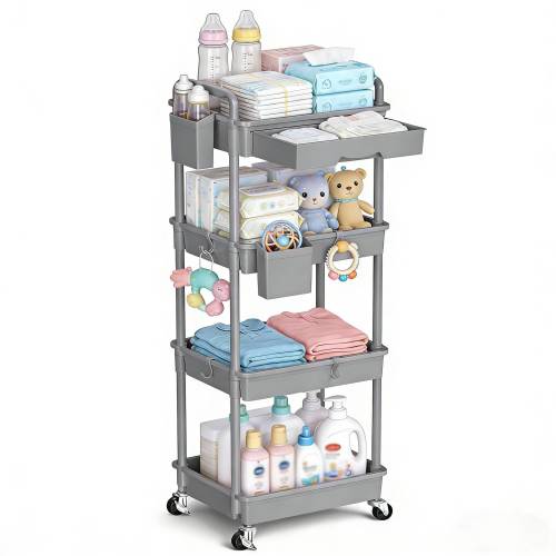 3 4 storage cart nursery space saving organizer - Temu