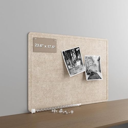 Large Felt Bulletin Board for Wall, 24"x18" Frameless Picture Board, Soft Felt Cork Board for Office, Home Planning & Office Wall Decor, Easy Install Pin Board