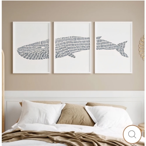 Blue Whale Illustration - Set of 3 | Jetty Home