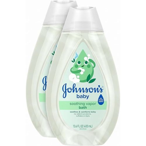 Johnson's Baby Vapor Bath with Soothing Aromas to Relax Babies, Tear-Free & Hypoallergenic Liquid Baby Bath Formula, No Parabens, Sulfates, Dyes, or Phthalates, 13.6 fl. oz (Pack of 2)