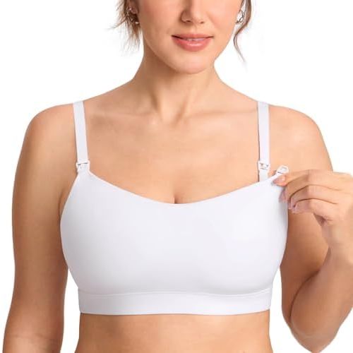 MOMANDA Seamless Nursing Bras for Breastfeeding Supportive Padded Wireless Maternity Bras with One-Piece Molded Cups