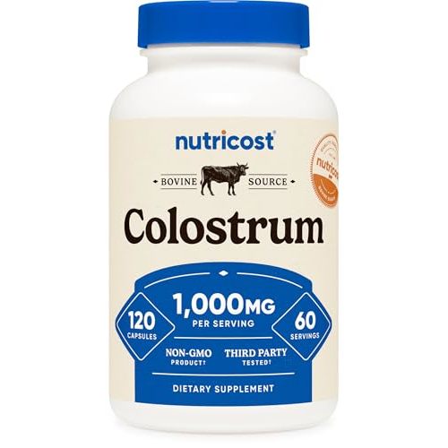 Nutricost Colostrum 1000mg, 120 Capsules - Gluten Free & GMO Free, 60 Servings