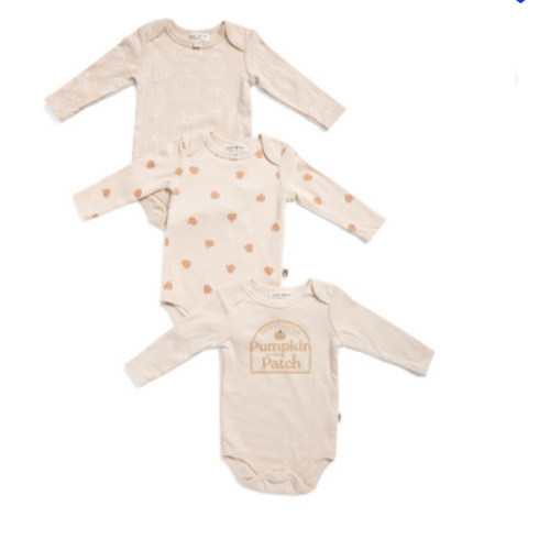 Newborns 3pk Pumpkin Patch Long Sleeve Bodysuits | Unisex Clothing | Marshalls