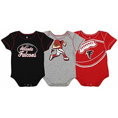 Outerstuff NFL Boys Newborn and Infant Assorted Team 3 Pack Creeper Set, Atlanta Falcons 18 Months