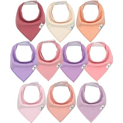 DiaperSquad's 100% Organic Cotton Baby Drool Bibs, Super Absorbent & Adjustable Baby Bibs for Drooling and Teething