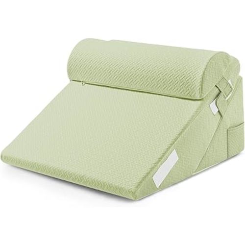 Sasttie Wedge Pillow Set for After Surgery, Adjustable Orthopedic Bed Wedge Pillow Set for Sleeping, Acid Reflux, Back Pain, and Recovery, Sage