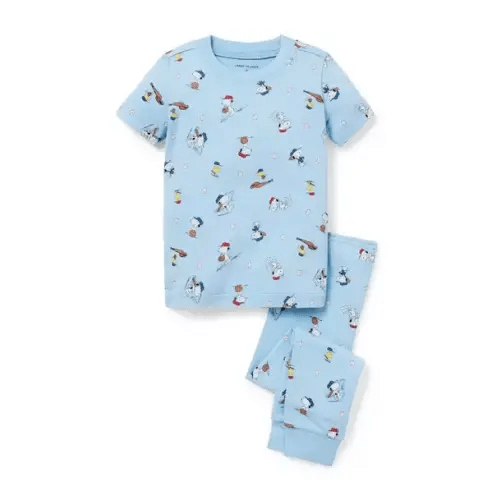 Boy Blue Sail Peanuts Baseball Friends Organic Cotton Peanuts™ Baseball Pajama by Janie and Jack