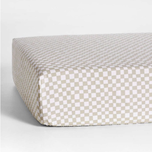 Venice Natural Taupe 100% Organic Cotton Baby Crib Fitted Sheet by Leanne Ford