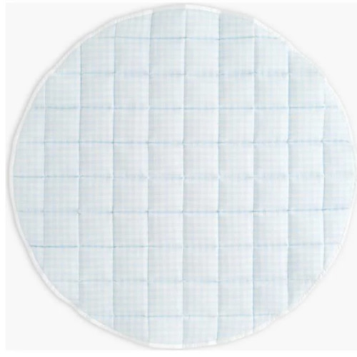 Picnic Gingham Play Mat, Blue - Gooselings Blankets & Quilts | Maisonette