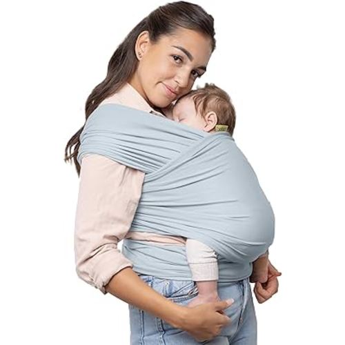 Boba Baby Wrap Carrier - Original Baby Carrier Wrap Sling for Newborns - Baby Wearing Essentials - Newborn Wrap Swaddle Holder, Newborn to Toddler Infant Sling (Serenity Light Blue)