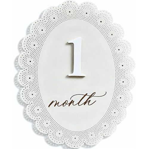 Baby Girl Monthly Milestone Signs, 1-12 Monthly Baby Milestone Girl, Newborn Photography Props Double-Sided, Nursery Decor for Girls (M10)