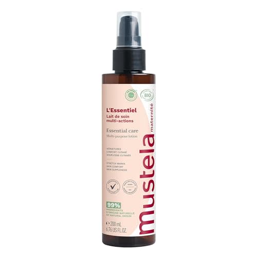 Mustela Certified Organic Maternity Essential Care Multi-Purpose Lotion - Pregnancy & postpartum - Stretch Marks, Skin Comfort & Suppleness - No Added Scent - Safe for Moms, Babies & Breastfeeding