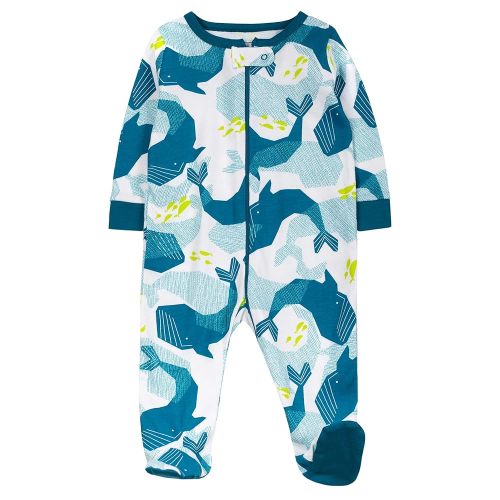 Lamaze Organic Baby Baby Footed Pajamas, Turquoise 9 month