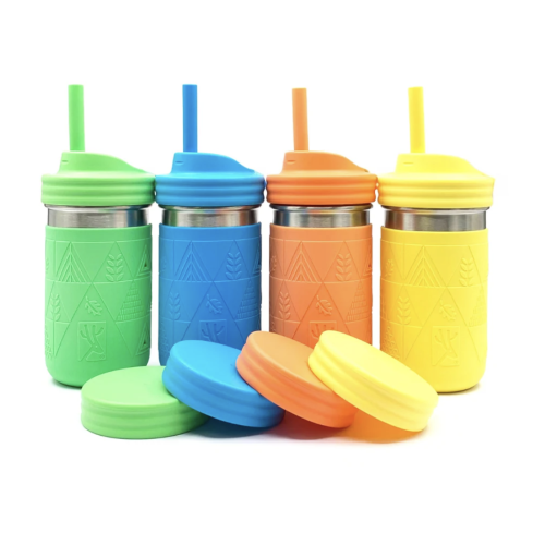 Stainless Steel 14oz Drinking Tumblers + Food Storage (Green/Orange/Blue/Yellow)