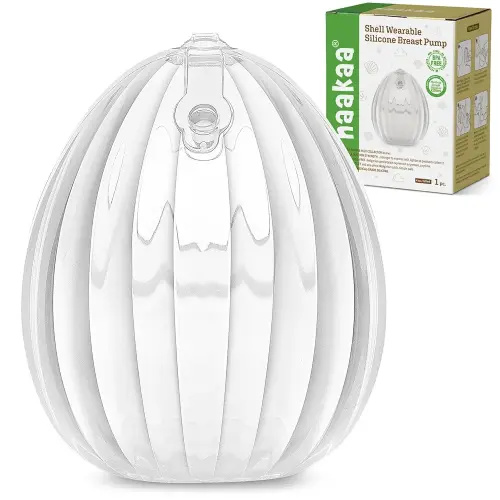 haakaa Wearable Breast Pump, Silicone Shell Breast Pump - Hands Free, Passive Breast Milk Collector Shield for Newborns, Breastfeeding, 120ml-1 pc