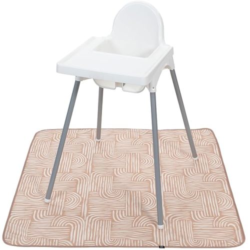 S&T INC. Baby Splat Mat for Under High Chair, Water Resistant Floor Mat, 42 Inches by 42 Inches, Tan Arches