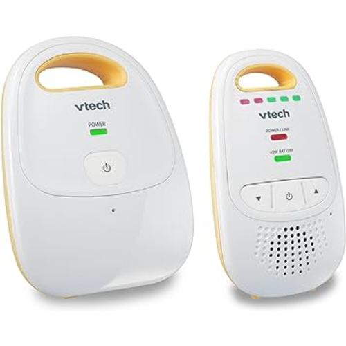 VTech DM111 Upgraded Audio Baby Monitor. 1 Parent Unit with Rechargeable Battery, Best-in-Class Long Range, Digital Wireless Transmission, Crystal-Clear Sound, Plug & Play, Sound Indicator & Alerts