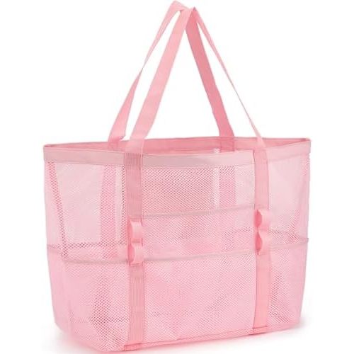 GYEUKHAM Mesh Beach Bag - Large Beach Tote Bag with Multiple Pockets for Family Beach Bag for Toys & Vacation Essentials