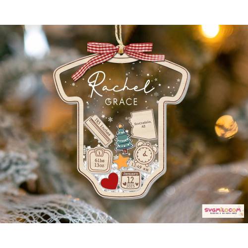 Baby's First Christmas Ornament, Baby 1st Christmas Ornament, Custom Baby Name, Custom Newborn Gift, 4D Shake Babies Ornament, Baby Keepsake
