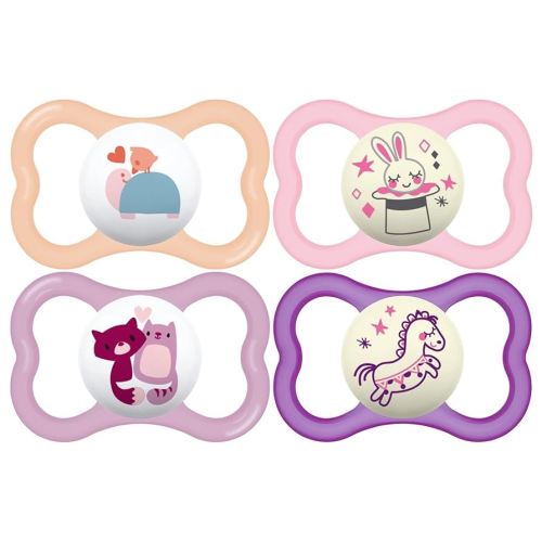 MAM Air Day & Night Baby Pacifier, 16+ Months, Girl, 4 Count