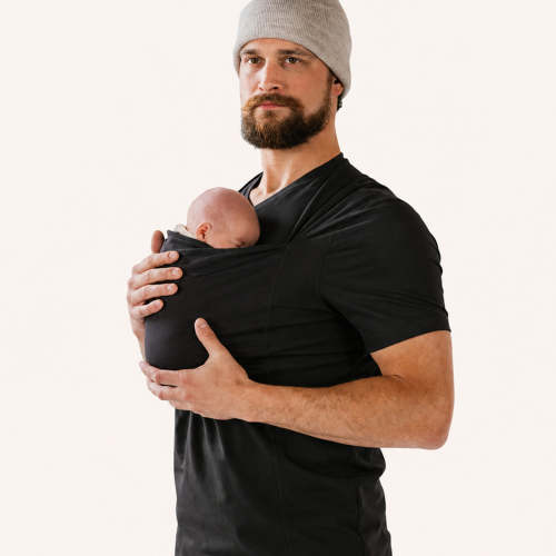 Black | The Beelaunch Dad Shirt™ | Kangaroo Pouch Baby Carrier Shirt for Dads & Newborns