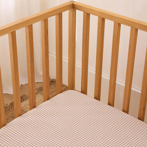 Leo Washed Cotton - Lyle Gingham Cot Fitted Sheet