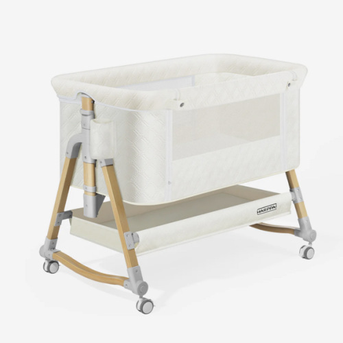 HARPPA Cuddly 3-in-1 Baby Bassinet Bedside Sleeper for Reflux | Attaches to Bed, Adjustable 5 Heights, Non-Toxic & CPSC Certified | Sturdy Aluminum Frame, Portable Wheels, Tool-Free Setup, Gentle Rocking | Perfect for Newborns, Infants, Small Spaces & Saf
