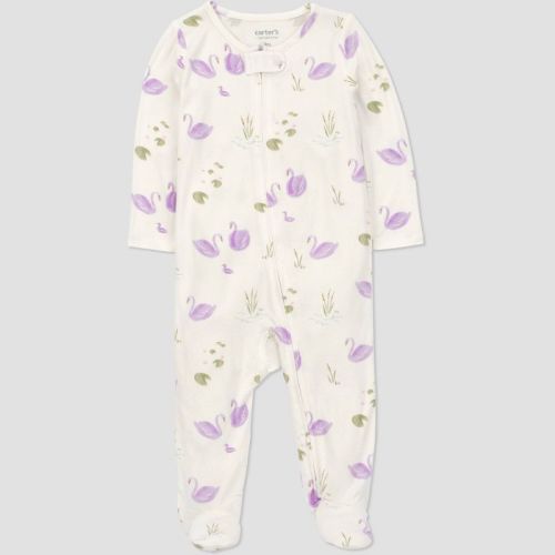 Carter's Just One You® Baby Girls' Comfy Soft Swans Sleep N' Play - Ivory Newborn
