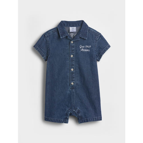 Baby Denim Gap Logo Shorty One-Piece 3-6M