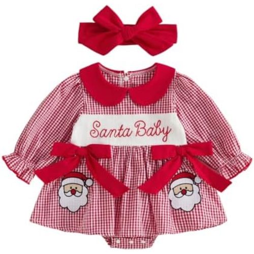 Infant Girl Christmas Romper Dress