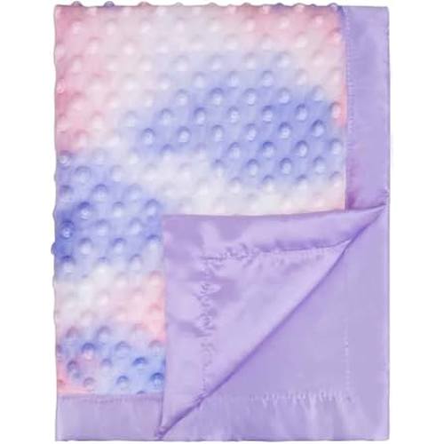 Amazon.com: Silky Satin Baby Blanket for Girls Unique Tie Dye Minky Fabric with Soft Luxury Silk Silky Backing Toddlers Blanket for Sleeping Nursery Travel Decoration Purple 30 x 40 Inch