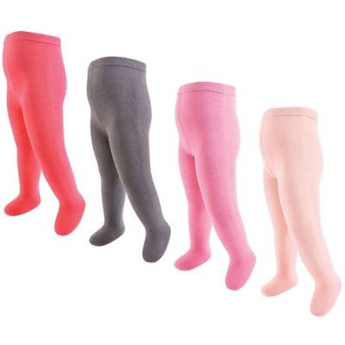 Touched by Nature Baby Girl Organic Cotton Tights, Coral Charcoal