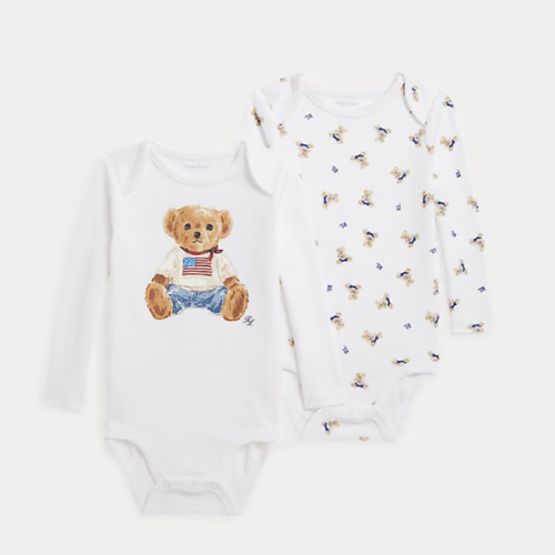 Polo Bear Cotton Bodysuit 2-Pack