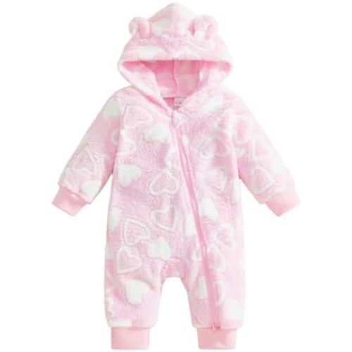 Newborn Baby Girl Boy Clothes Bear Onesie Long Sleeve Snowsuit Hooded Romper Cute Winter Clothes