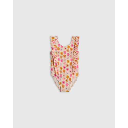 Ruffle One Piece Swimsuit - Baby in Multi Daisy