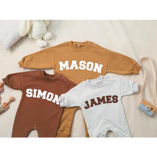Personalized Puff Name Baby Bodysuit, Custom Baby Sweatshirt, Bubble Baby Bodysuit, Baby Shower Gift, Baby Christmas Gift