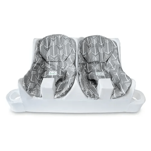 Table For Two - Twin Feeding System, Pattern: Arrows -Grey