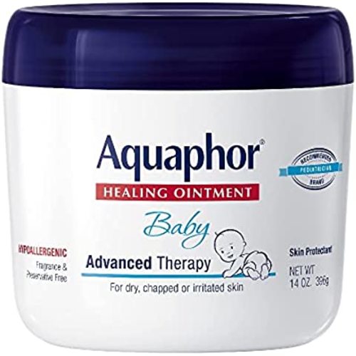 Aquaphor Baby Skin Care Set - Fragrance Free, Prevents, Soothes and Treats Diaper Rash - Includes 14 oz. Jar of Advanced Healing Ointment & 3.5 oz Tube of Diaper Rash Cream