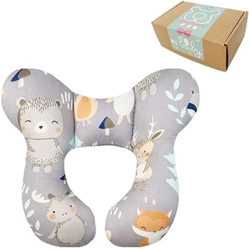 Baby Neck Pillows, Comfortable Baby Travel Head Neck Support Pillow for Car Seat Stroller Pushchair, Soft PP Cotton Travel Pillow for 0-2 Years Old Toddler Infant Newborn, Fox