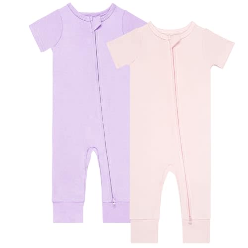 GUISBY Baby Cotton Footless Zipper Pajamas | 100% Cotton Comfort, Easy Zipper, Footless, Cool Night Wear, Baby Gift