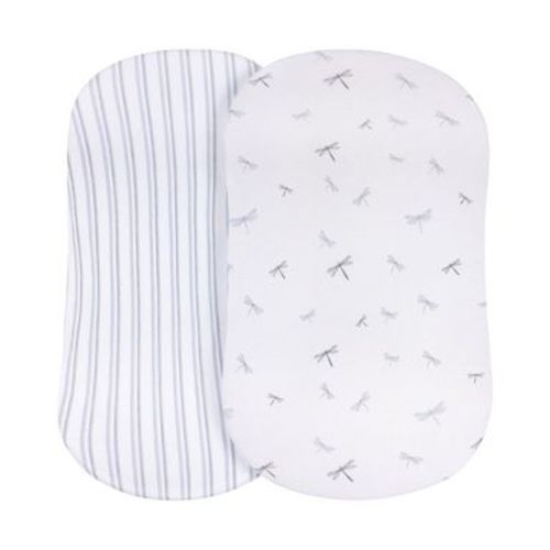 Ely's & Co. Baby Fitted Bassinet Sheet 100% Combed Jersey Cotton - Dragonfly 2 Pack