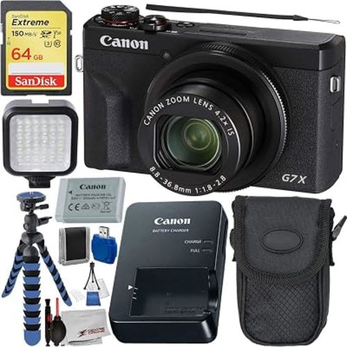 Canon PowerShot G7 X Mark III Digital Camera (Black #3637C001) with Advanced Accessory Bundle (Renewed)